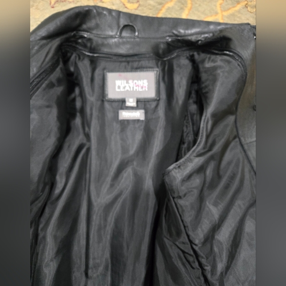 Wilsons Black Leather Jacket, Medium - Picture 12 of 16